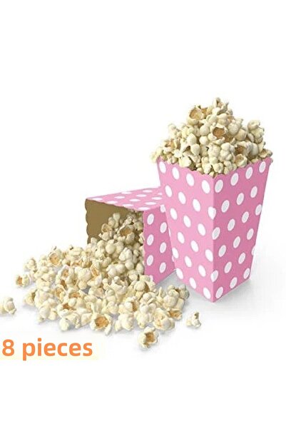 Bkmc ميني بارتي ستور علبة الذرة الوردية المنقطة 8 قطع