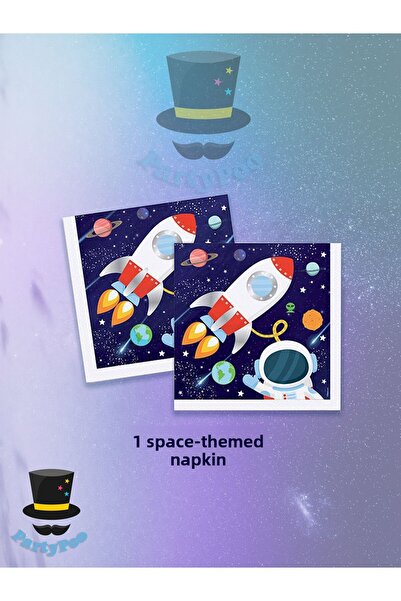 PartyPoo مناديل عيد الميلاد تحت عنوان الفضاء 16 قطعة
