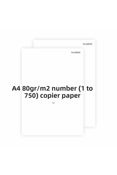 MattSa Numbered A4 Copy Paper 1-750 with Serial Numbers (750 Sheets of Number...