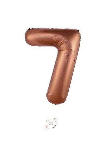 BAL10 DÜNYASI Bal10 7 Years Old Brown Number Foil Balloon