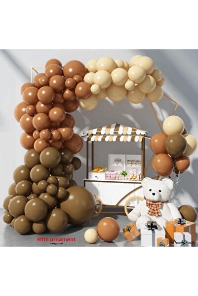 MFM Μπαλόνι με αλυσίδα γενεθλίων σε κρεμ μπεζ καφέ χρώμα