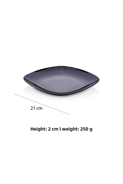 Alezy 166 Göreme Melamine Thermostar Square Serving Plate 21 cm Black