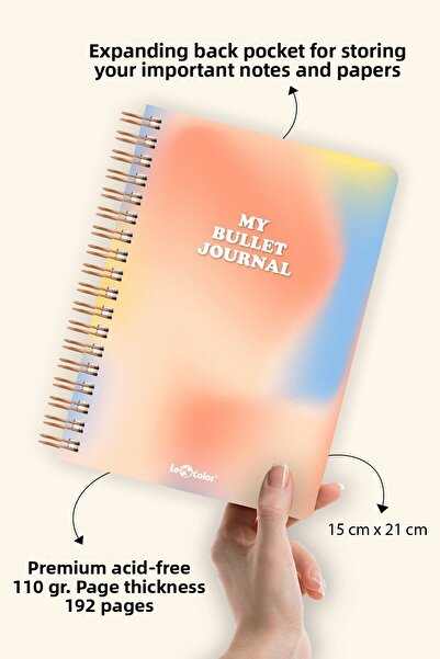 Le Color Caiet cu puncte Bullet Journal Pro Aura A5