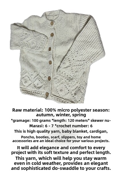 destini 100 Gr 120 Mt Velvet Knitted Baby Blanket - Cardigan, Poncho, Booties, Scarf, Slippers, Toy