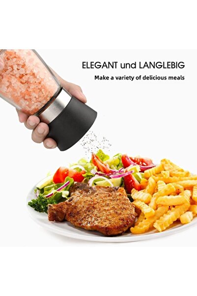 ARVALE Mixed Color 2 Pieces Ceramic Blade Salt, Pepper, Spice Mill, Salt Grinder Mill |