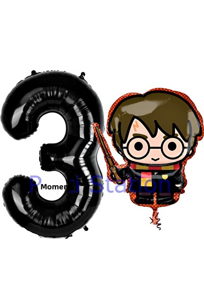 Parti Station مجموعة بالونات هاري بوتر باللون الأسود لعمر 3 سنوات، مجموعة بال...