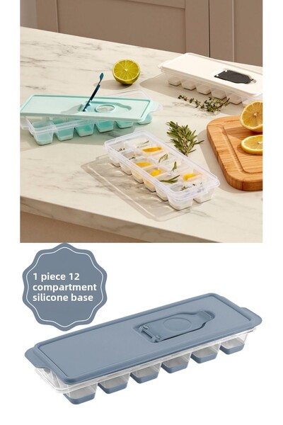 PONÇİK STORE 12 Compartment Lid Silicone Based Practical Freezer - Push Extraction