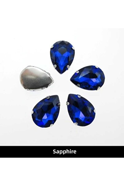 yiğit aksesuar 13X18 (1.8 سم) حجر زجاجي مزخرف على شكل قطرة من الياقوت 40 قطعة