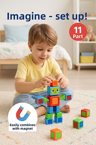TOYFEST Little Engineer – Magnetic Robot Blocks 11 Pieces