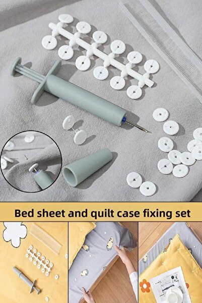 HB LİFE Практичен комплект от копчета за стабилизиране на завивка и държач за...