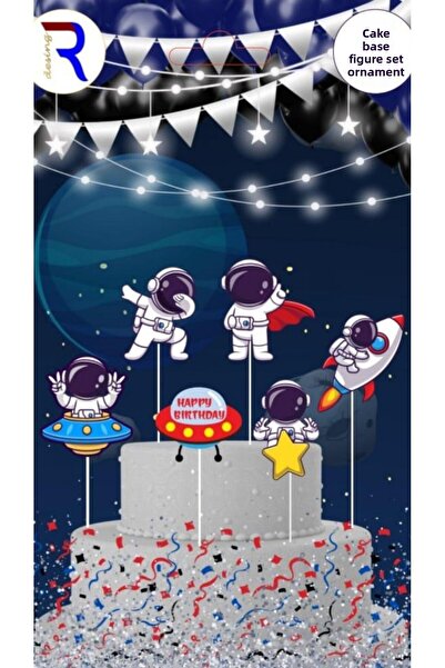 party world Ornamente pentru tort în formă de scobitori – Pachet de 6 |   Orn...