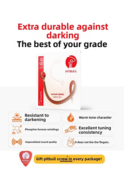 Pitbull Strings Mutant Series Acoustic Guitar String MAG 12-53 L