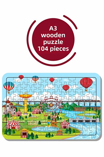 Baskı Atölyesi ألغاز حديقة الملاهي A3 مكونة من 104 قطعة، لعبة، منشار قطع