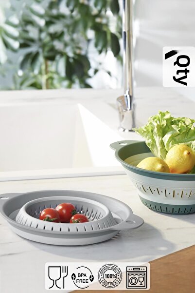 HOMENIVA Folding Round Accordion Strainer Rice Pasta Strainer