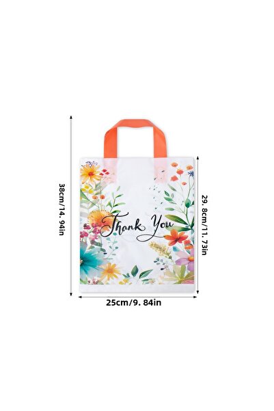 Choice as photo style B 10pcs Thank You Gift Bag with Handles Plastic Floral ...