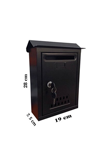 veta metal Metal Mailbox with Roof - black