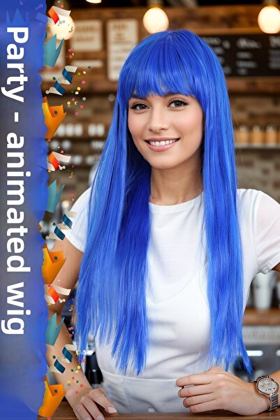 KONAK PERUK Perucă sintetică din fibre lungi pentru petrecere/animație/thecat...