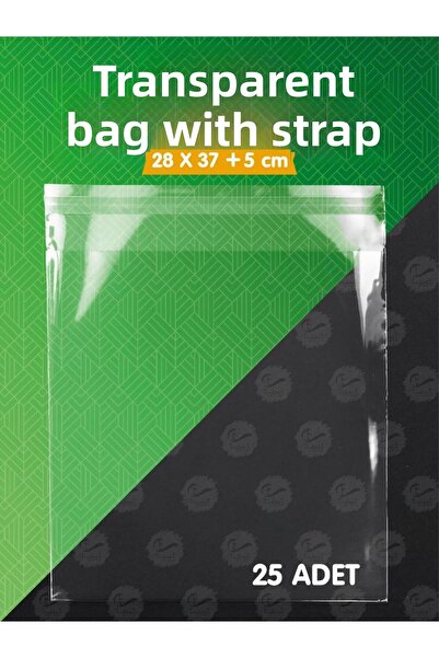 t tuğset etiket حقيبة جيلاتينية لامعة - 25 قطعة، عبوة هدايا 28 × 37 + 5 سم - T994