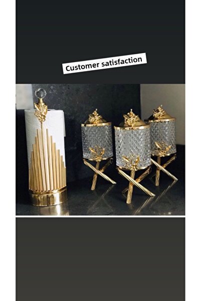 moda atölyesi Kitchen Set Spice Set Napkin Holder Set Gold Concept