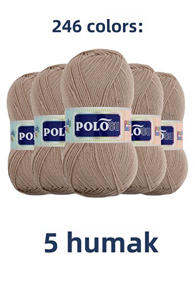 Polosu (5 قطع) خيوط حياكة أطفال أكريليك فاخرة 100% من كاندي بيبي - 246 - بيج ...