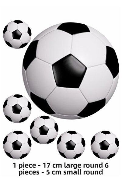 hediyehobihersey كرة القدم 7 قطع مقاس A4 زينة صالحة للأكل، طباعة ورق لب السكر...