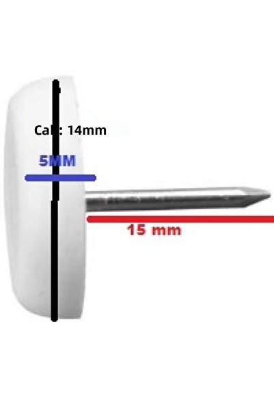 Adilon Scaun de masă cu urechi din poligrit alb - Protector pentru podea, 10 bucăți cu diametrul de 15 mm