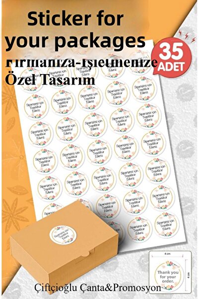Valse ملصق شكر مخصص لشركتك - شركتك التجارية 35 قطعة 4 سم ملصق غير شفاف لتغليف الملصقات اللاصقة