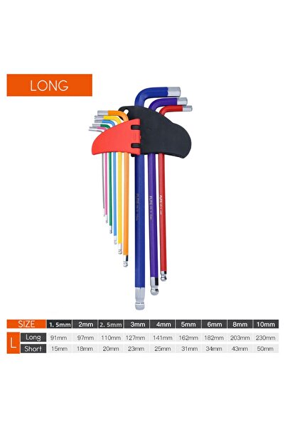 Choice مجموعة مفاتيح سداسية طويلة ذات طرف كروي مكونة من 9 قطع من مفاتيح ألين ...