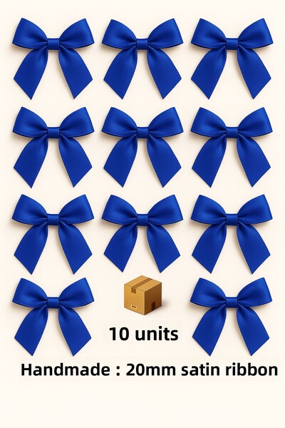 edalle 10 Pieces Cobalt Blue Satin Bow Ribbon 20mm Satin Ribbon