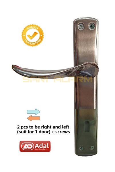 Adil طقم مقبض باب الغرفة موديل فرات من النيكل الساتان