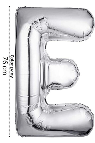 renk party Letter'E' Balloon - 76 cm Silver Color - Foil Balloon
