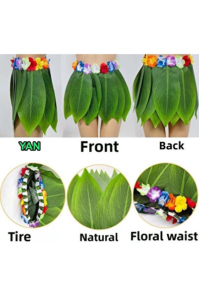NW NessiWorld Nessiworld Tropical Inspired Hawaiian Leaf Party Skirt Kids Size