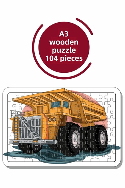 Baskı Atölyesi شاحنة، معدات البناء A3 104 قطعة لغز، لعبة، بانوراما