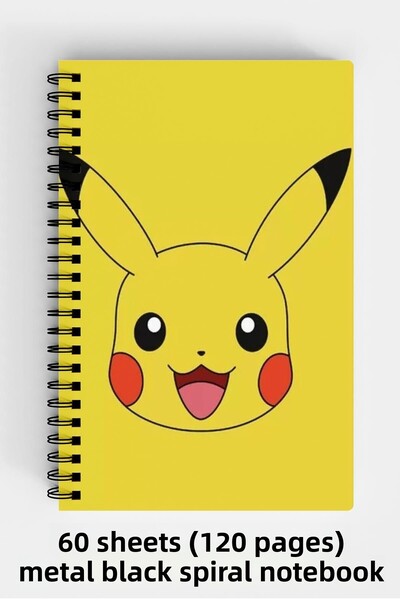Anime Marketi بوكيمون بيكاتشو ديزاين A5 دفتر بغلاف مقوى حلزوني 120 ورقة
