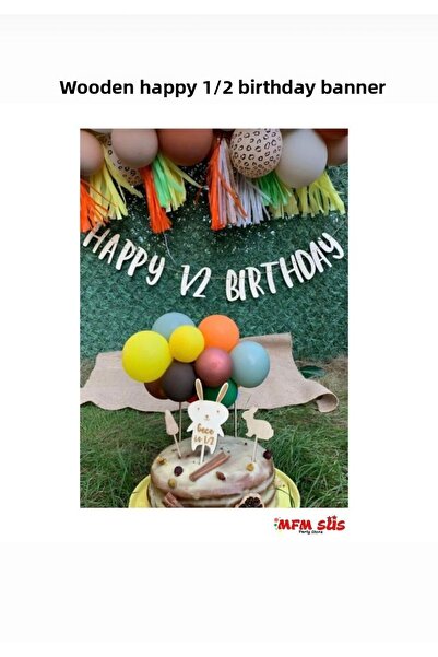 MFM لافتة خشبية لعيد الميلاد السعيد بنصف سنة