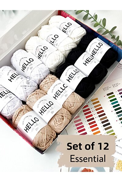 Hobianna Set de 12 fire Hello Punch & Amigurumi - Esențial