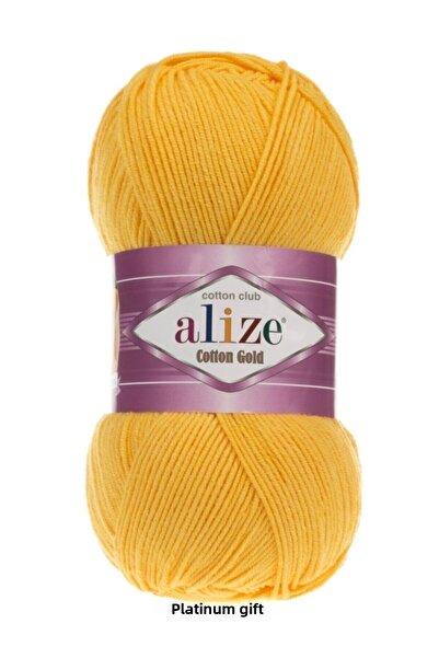 Alize 5 Pieces Cotton Gold 216 Yellow Hand Knitted Threads Vest Cardigan Thre...