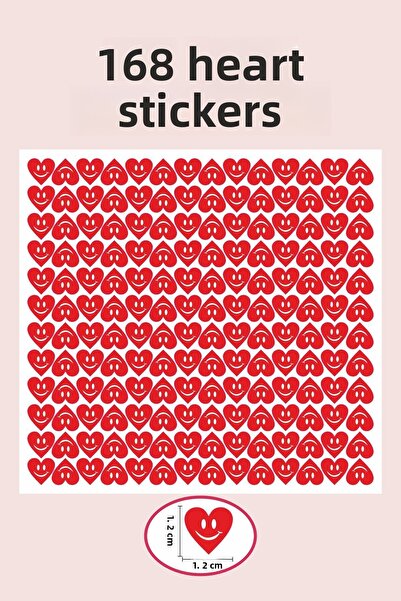 Piksel Grafik Etichetă Inimă Zâmbitoare Pentru Profesori 1 Foaie 168 Bucăți D...