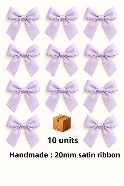 edalle 10 Pieces Lilac Satin Bow Ribbon 20mm Satin Ribbon