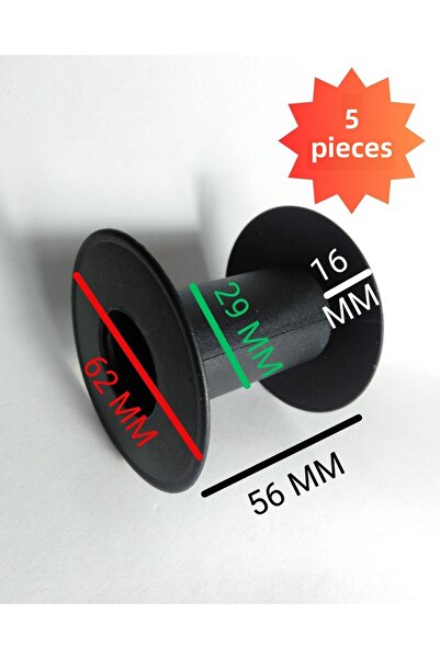 Eskişehir hobi sanat 5 قطع بكرة ملفوفة سوداء - خيط حبل فارغ