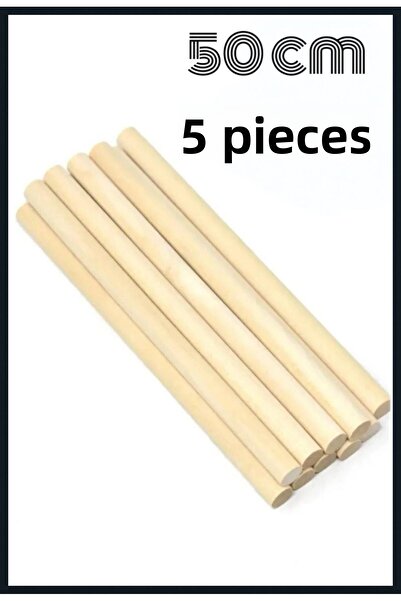 YuliCraft Yuli Craft 20 mm (2 cm) 5 bucăți 50 cm tijă rotundă din lemn, bețiș...