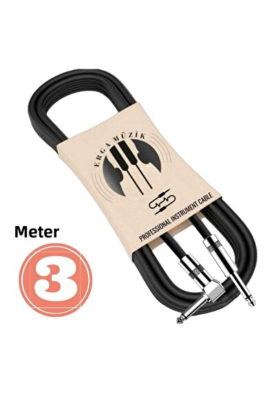 Erga Müzik Cablu mufă pentru chitară Capăt din oțel plat/L 10ft-3m Legare ele...