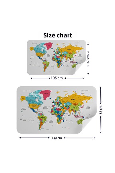 Harita Sepeti Turkish Educational Country And Capital Detailed Atlas World Map Wall Sticker-3851