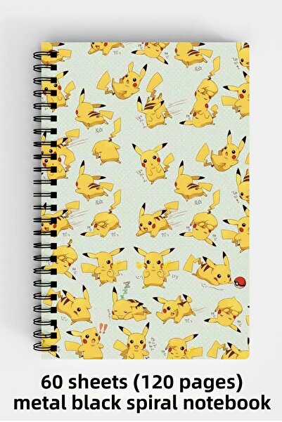Anime Marketi بيكاتشو بوكيمون تصميم A5 دوامة الغلاف الصلب دفتر 120 ورقة