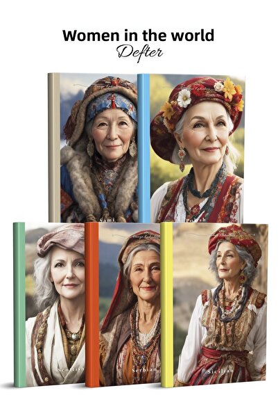 YAPAY ZEKA SANAT Caiete World Women 5 bucăți „130x190” Copertă de înaltă cali...