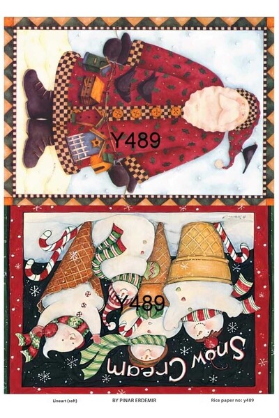 LİNEART ورق ديكوباج نحاسي بنمط عيد الميلاد رقم: YILŞI489- 29X42 سم