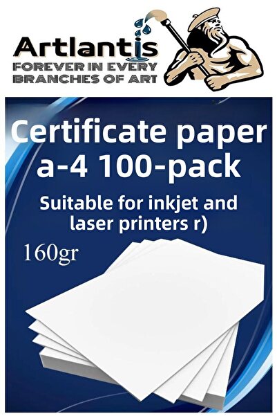 Artlantis ورق شهادات A4 سميك 100 قطعة ورق تصوير بوزن 160 جرام متوافق مع جميع ...