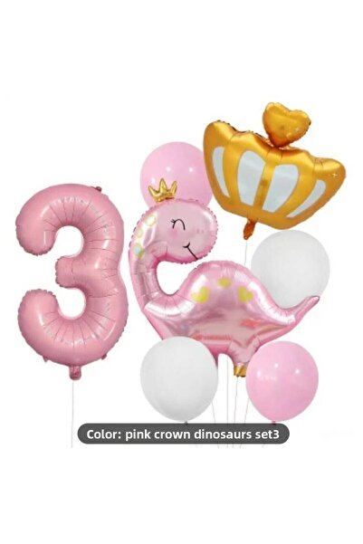 DÜVENCİ TİCARET SET BALON DE VÂRSTA FOLIE DINOZAVR ROZ