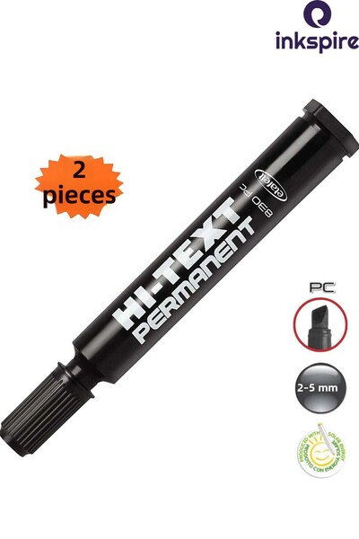 inkspire قلم تحديد دائم ذو طرف مقطوع، قطعتان من قلم تحديد مسطح عالي النصوص من...