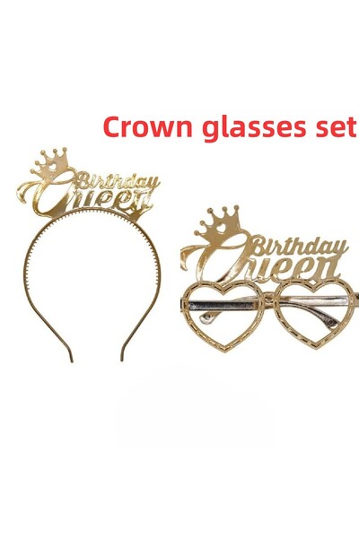 Laviyosa مجموعة تاج عيد الميلاد الذهبي - إكسسوار حفلة عيد الميلاد